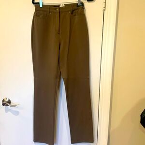 Gardener stretch olive gabardine stretch Jean style pants